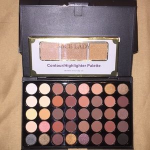 1): CHEEK/NECK BRONZER; WARM EYE SHADOW PALLETE